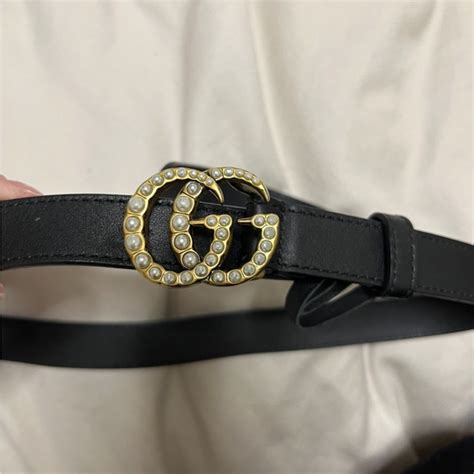 gucci pearl flower belt|Gucci pearl belt poshmark.